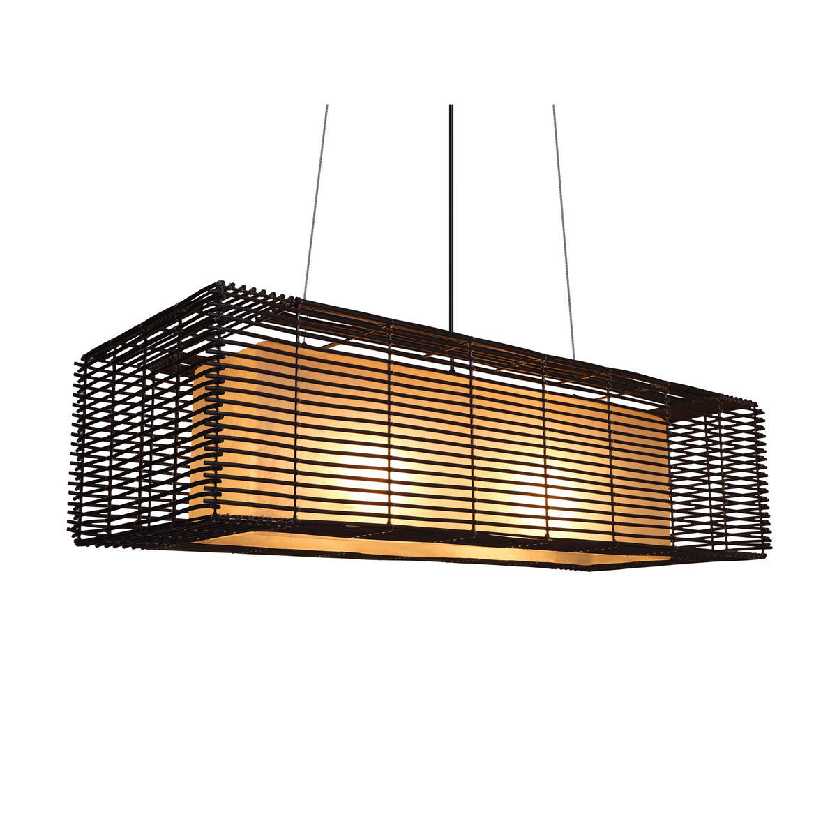 Kai Rectangular Hanging Lamp by Kenneth Cobonpue