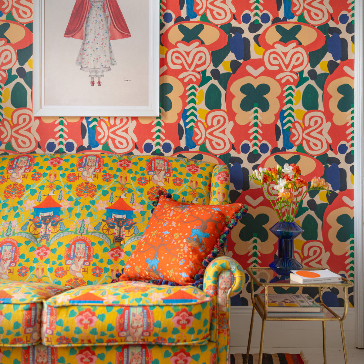 Abundance wallpaper by MINDTHEGAP, shown in a furnished interior.