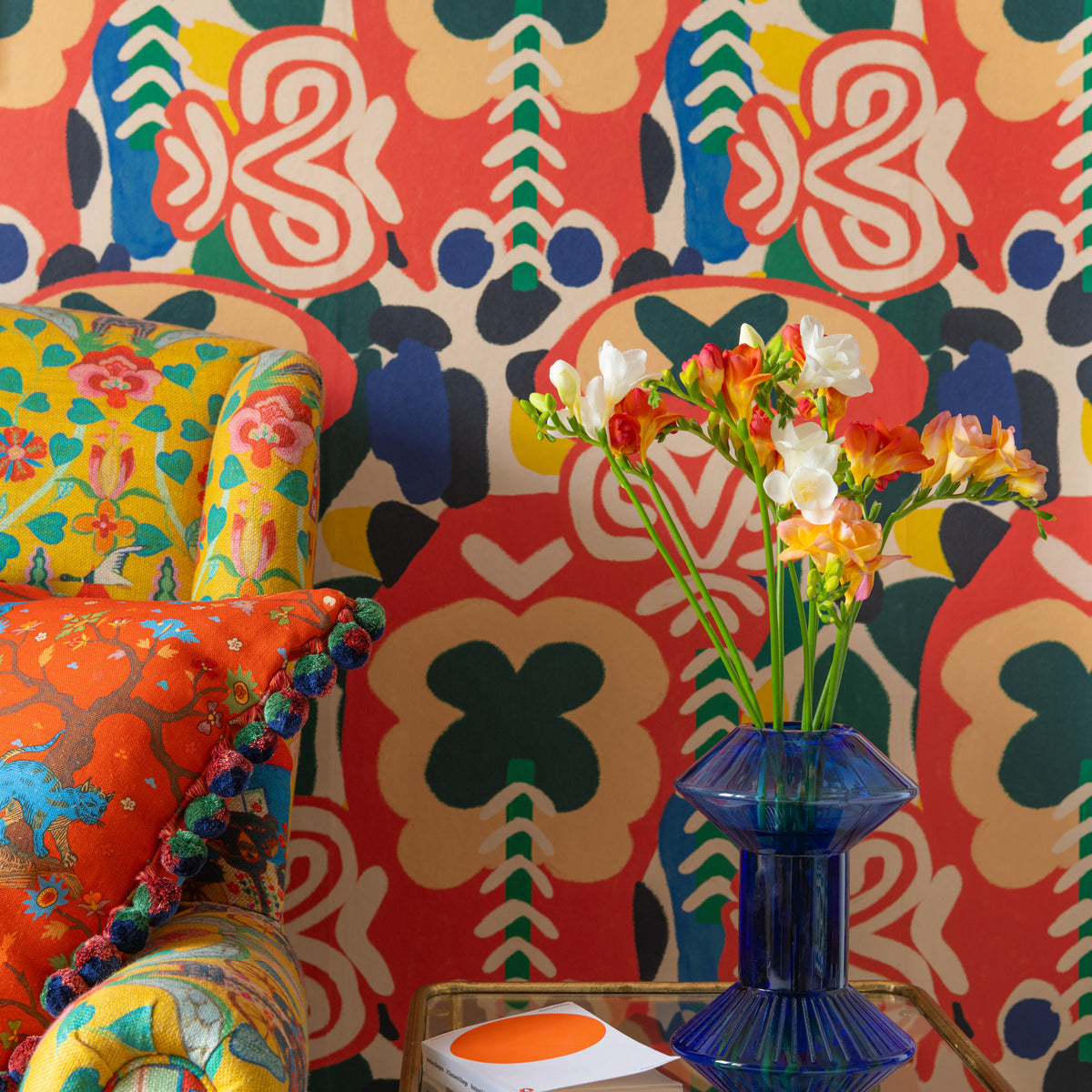 Abundance wallpaper by MINDTHEGAP, close-up in a styled interior.