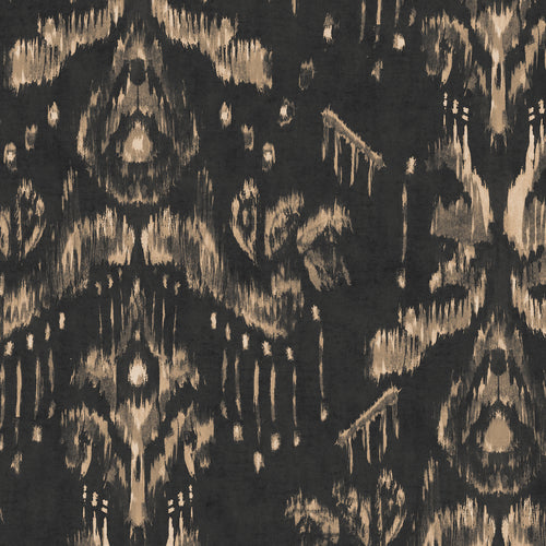 ANCESTRAL IKAT Anthracite wallpaper by MINDTHEGAP, full pattern detail.