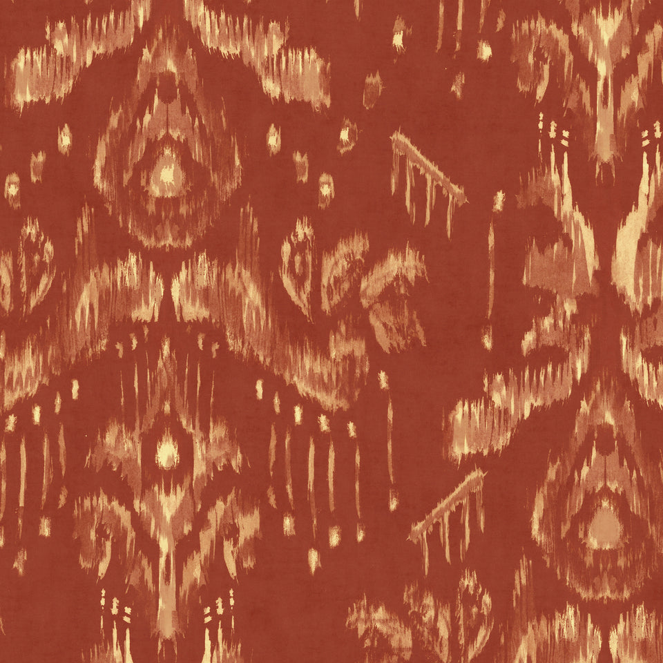 ANCESTRAL IKAT Copper wallpaper by MINDTHEGAP, full pattern detail.