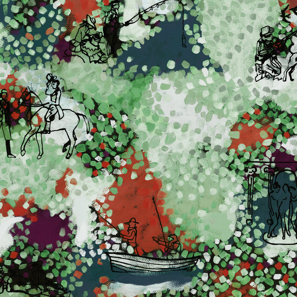 CASTLE'S GARDEN wallpaper by MINDTHEGAP, full pattern detail.