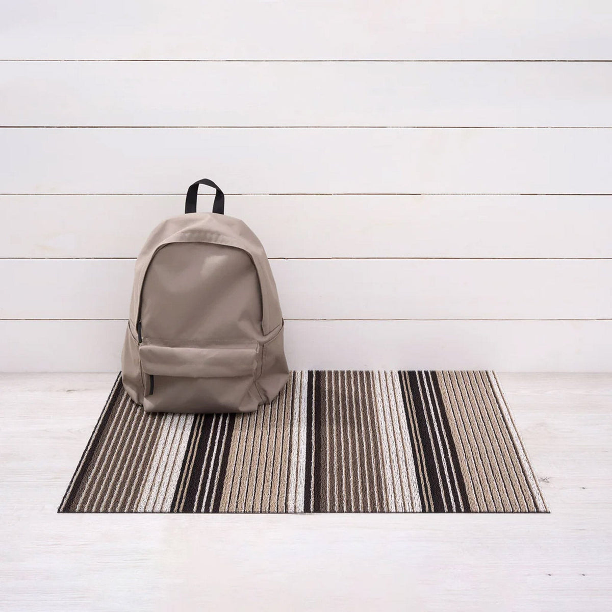 Oyster Pleat Stripe Shag Mat by Chilewich