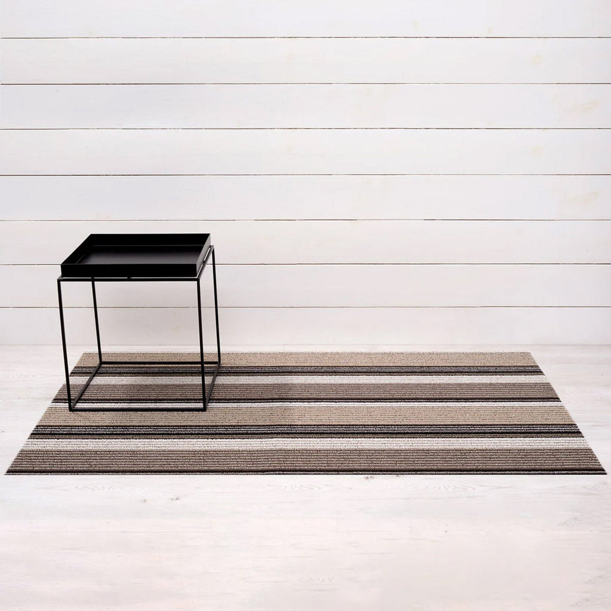 Oyster Pleat Stripe Shag Mat by Chilewich
