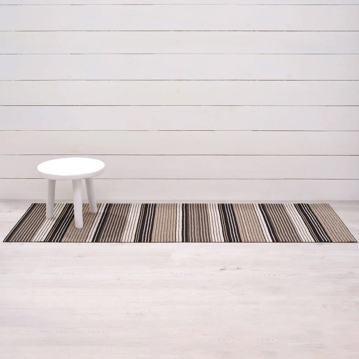 Oyster Pleat Stripe Shag Mat by Chilewich