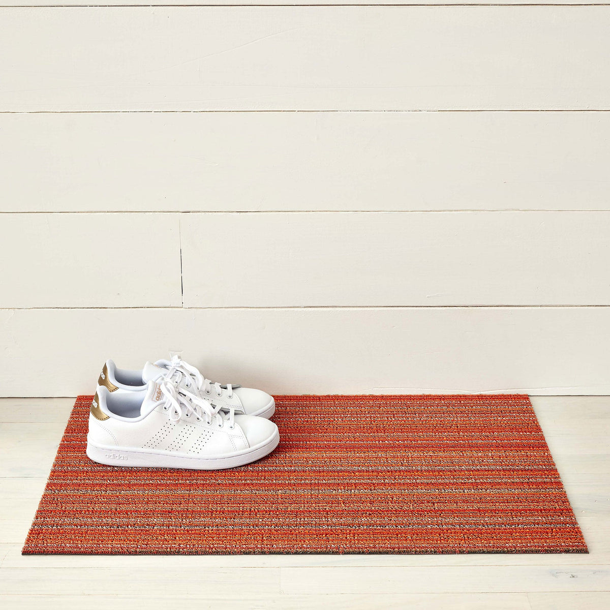 Orange Skinny Stripe Shag Mat by Chilewich