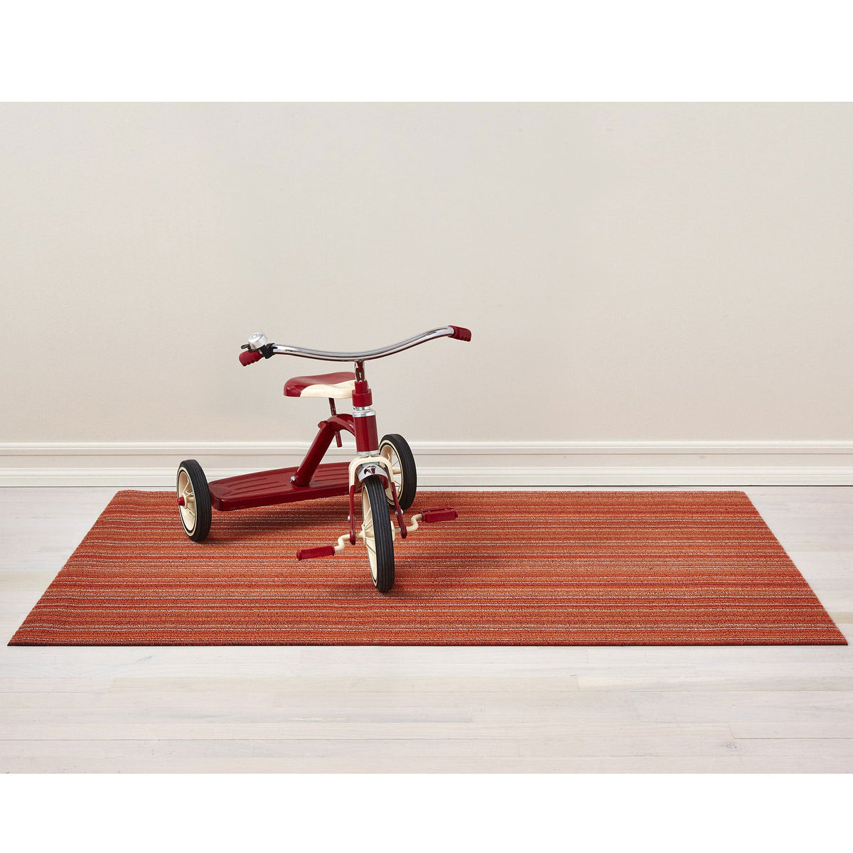 Orange Skinny Stripe Shag Mat by Chilewich