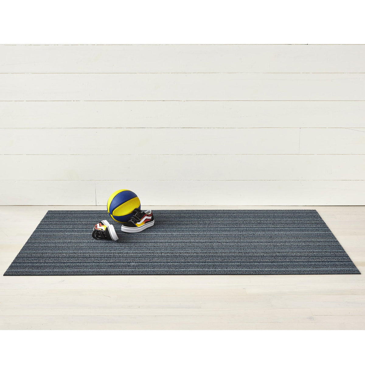 Blue Skinny Stripe Shag Mat by Chilewich