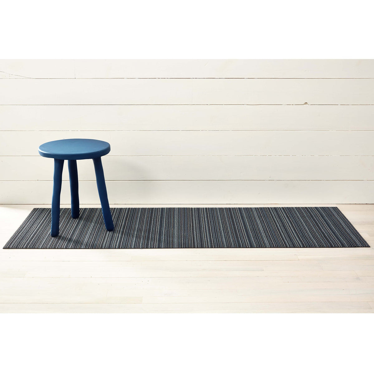 Blue Skinny Stripe Shag Mat by Chilewich