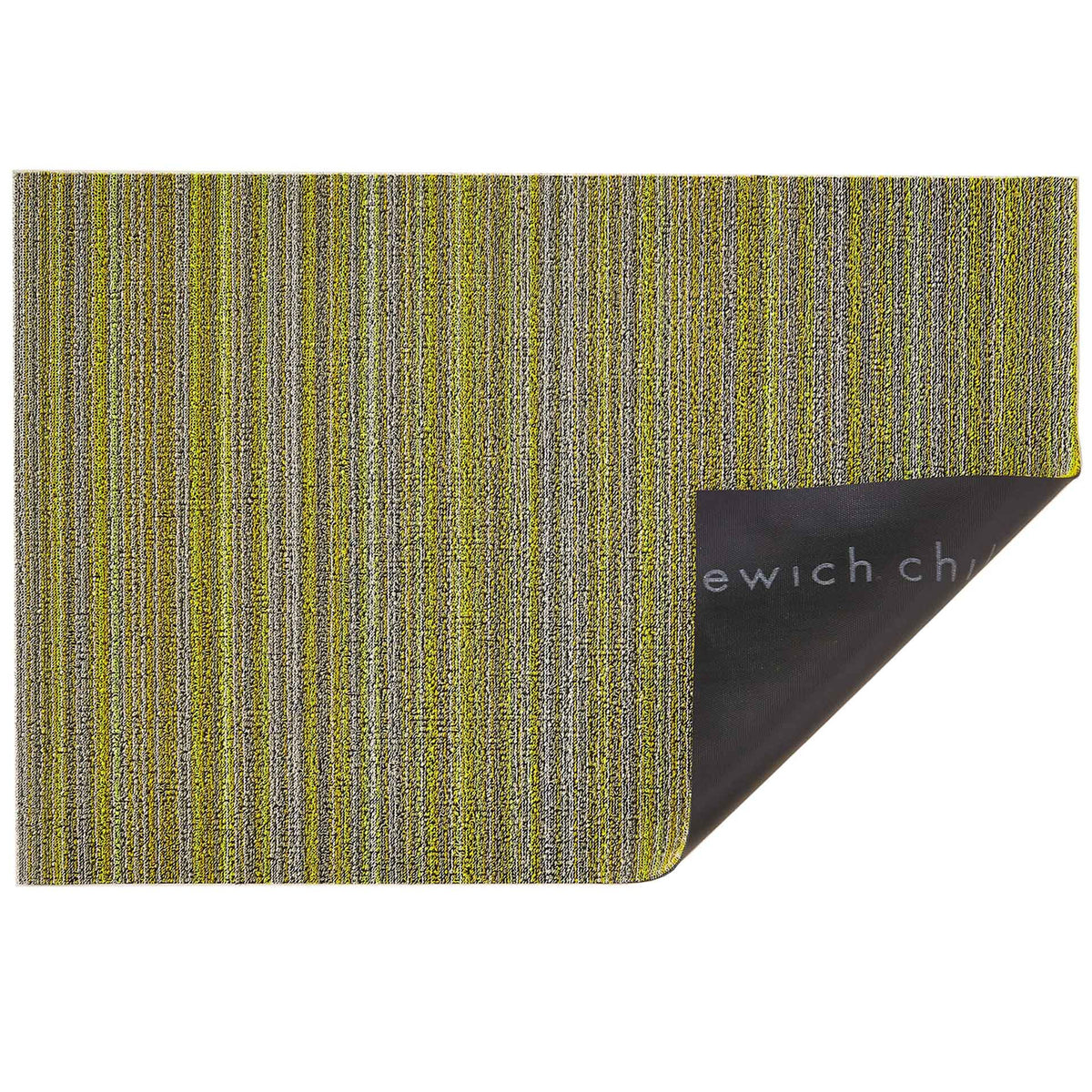 Citron Skinny Stripe Shag Mat by Chilewich - Vertigo Home