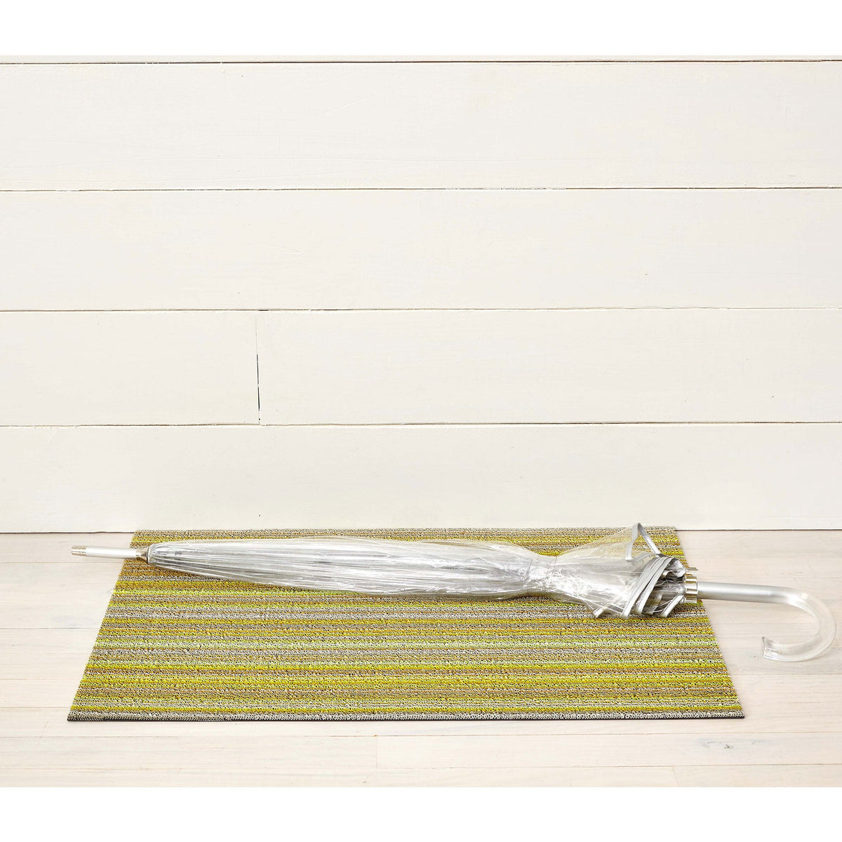 Citron Skinny Stripe Shag Mat by Chilewich - Vertigo Home