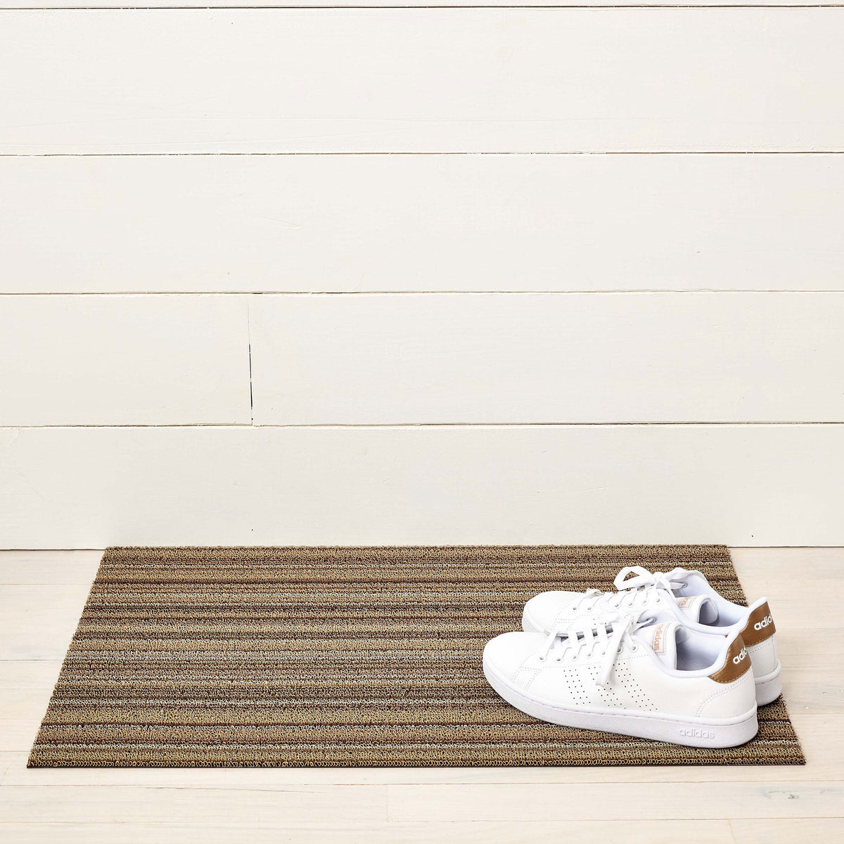 Mushroom Skinny Stripe Shag Mat by Chilewich - Vertigo Home