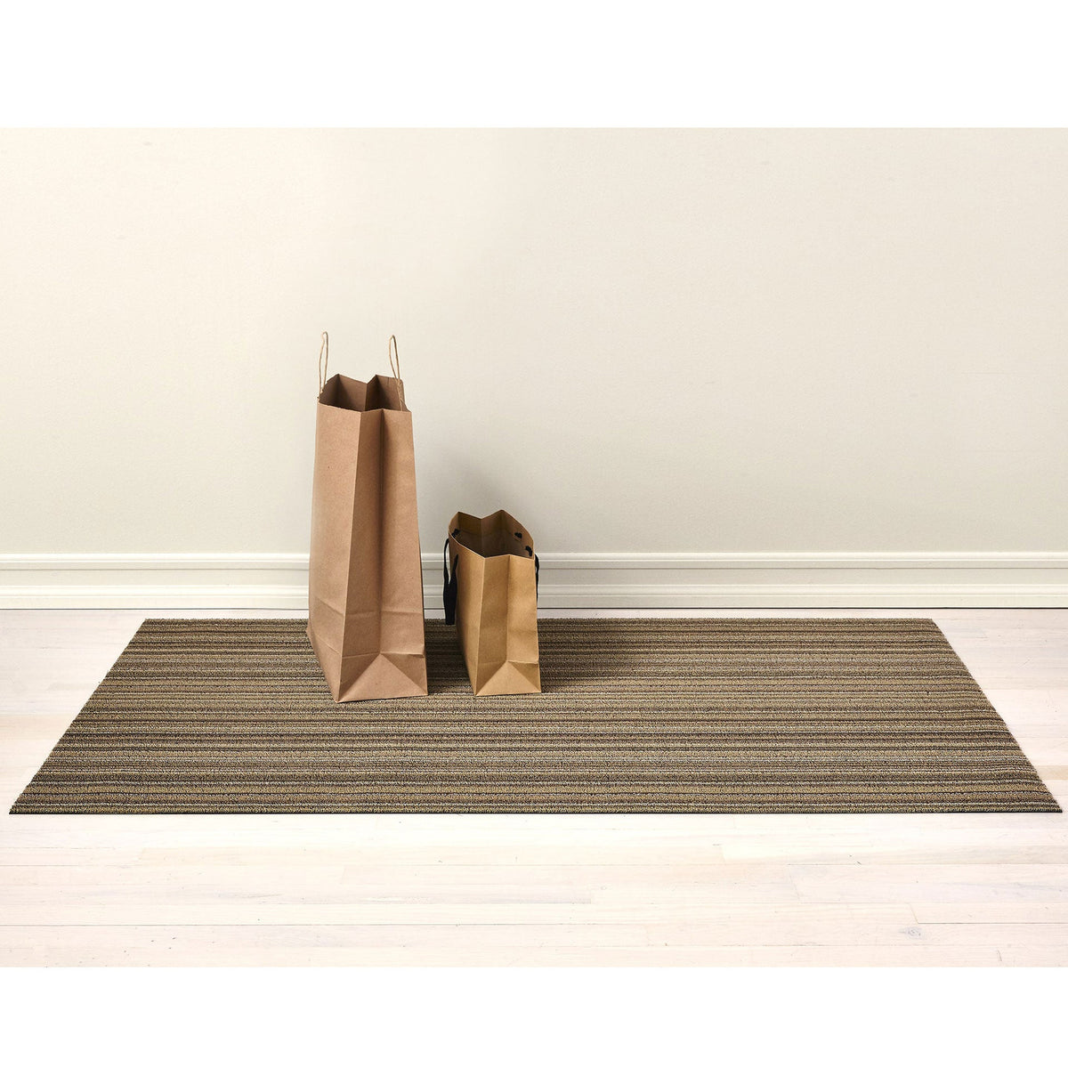 Mushroom Skinny Stripe Shag Mat by Chilewich - Vertigo Home