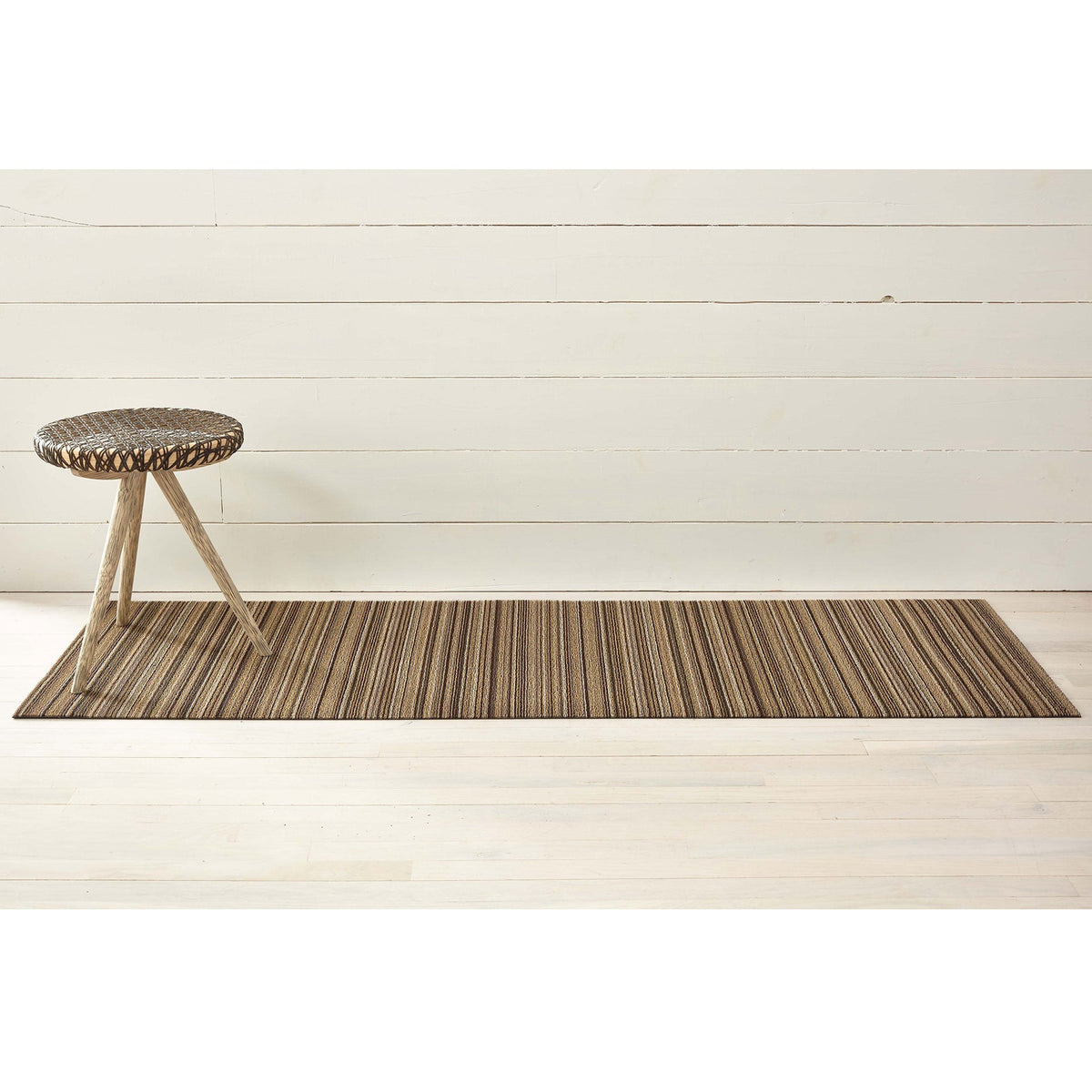 Mushroom Skinny Stripe Shag Mat by Chilewich - Vertigo Home