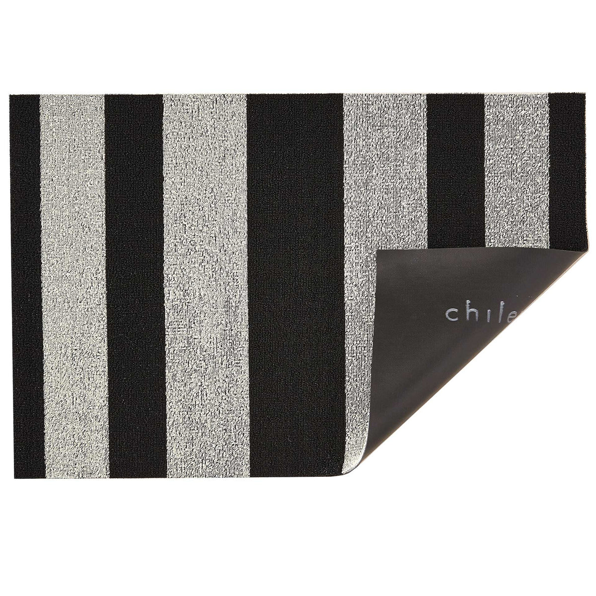Black White Bold Stripe Shag Mat by Chilewich - Vertigo Home