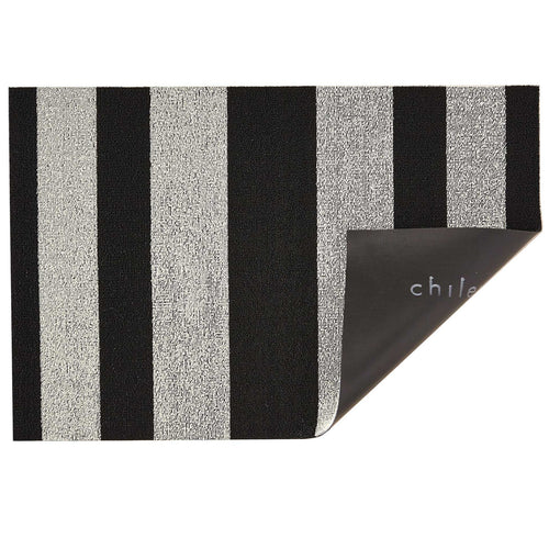Black White Bold Stripe Shag Mat by Chilewich - Vertigo Home
