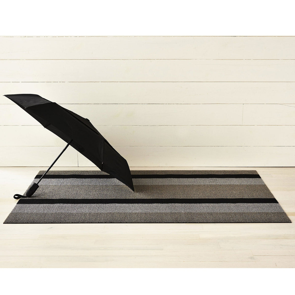 Silver Black Bold Stripe Shag Mat by Chilewich - Vertigo Home