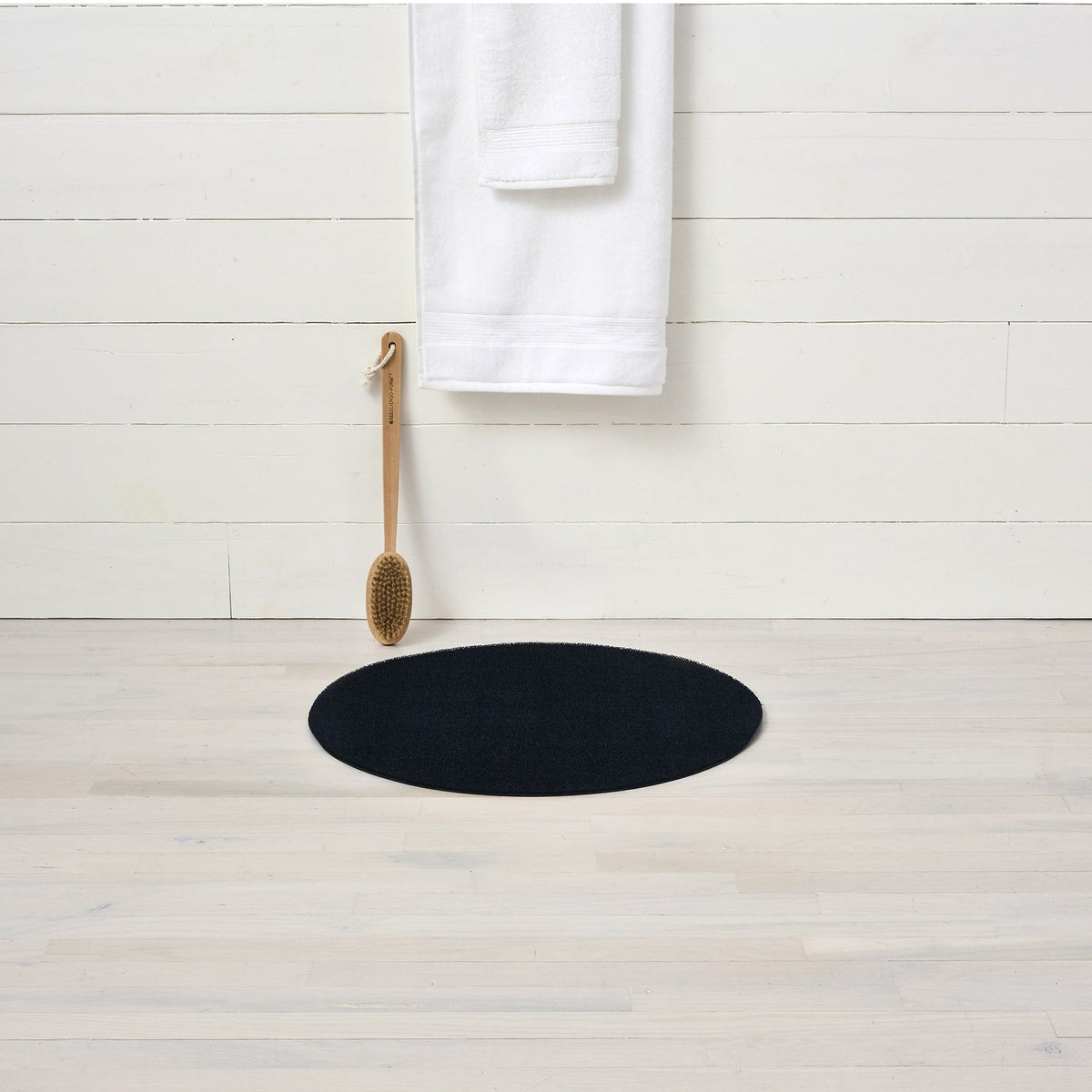 Black Solid Shag Mat by Chilewich