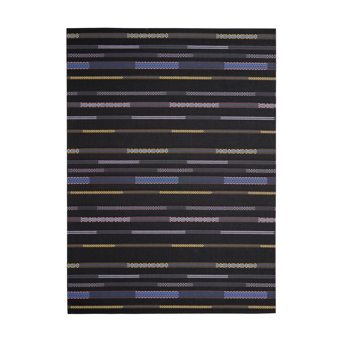 Appliqué / Nero woven floor mat by Chilewich, studio view
