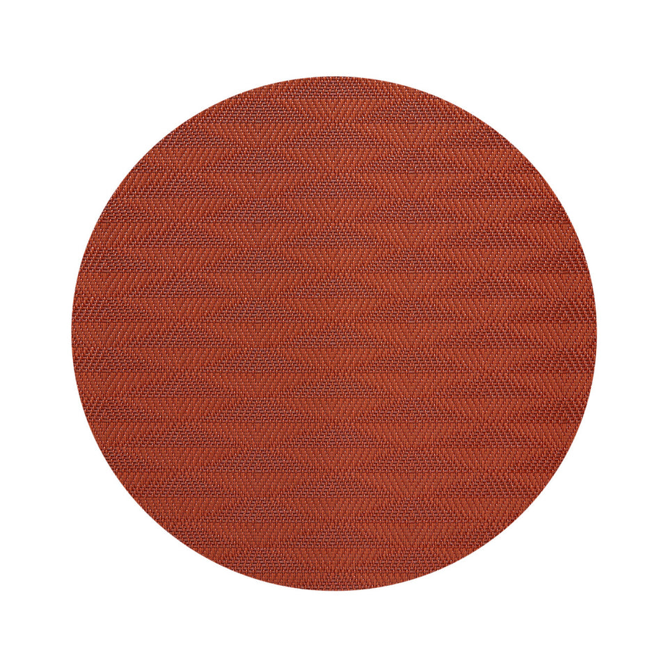 Chilewich Arrow in Paprika, round on a white background