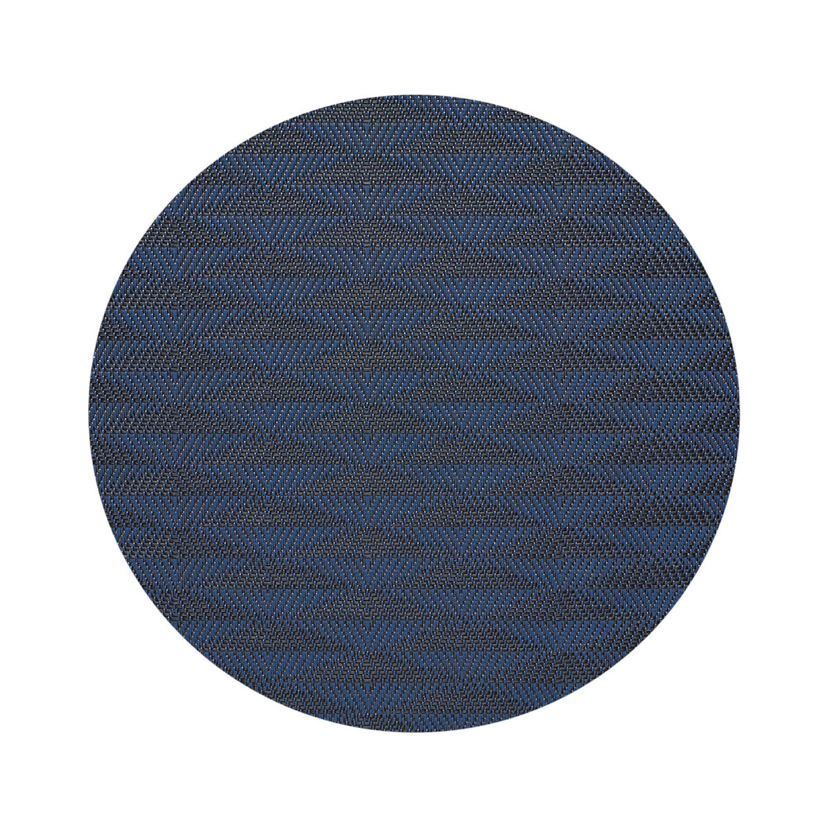 Chilewich Arrow in Sapphire, round on a white background