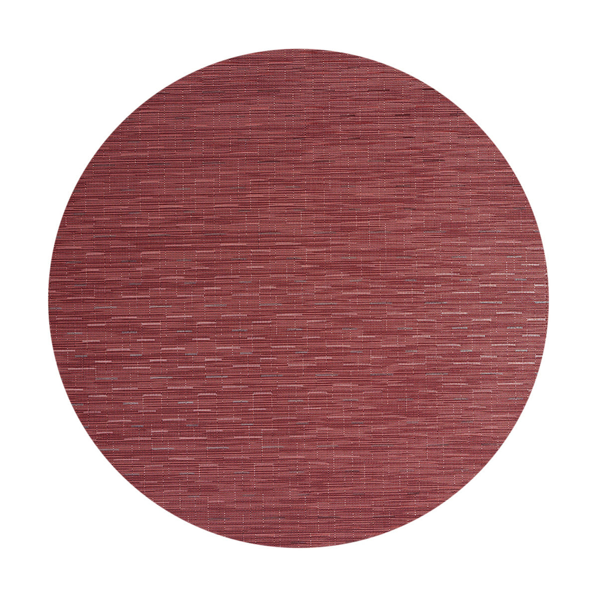 Bamboo / Cranberry woven floor mat by Chilewich, studio view