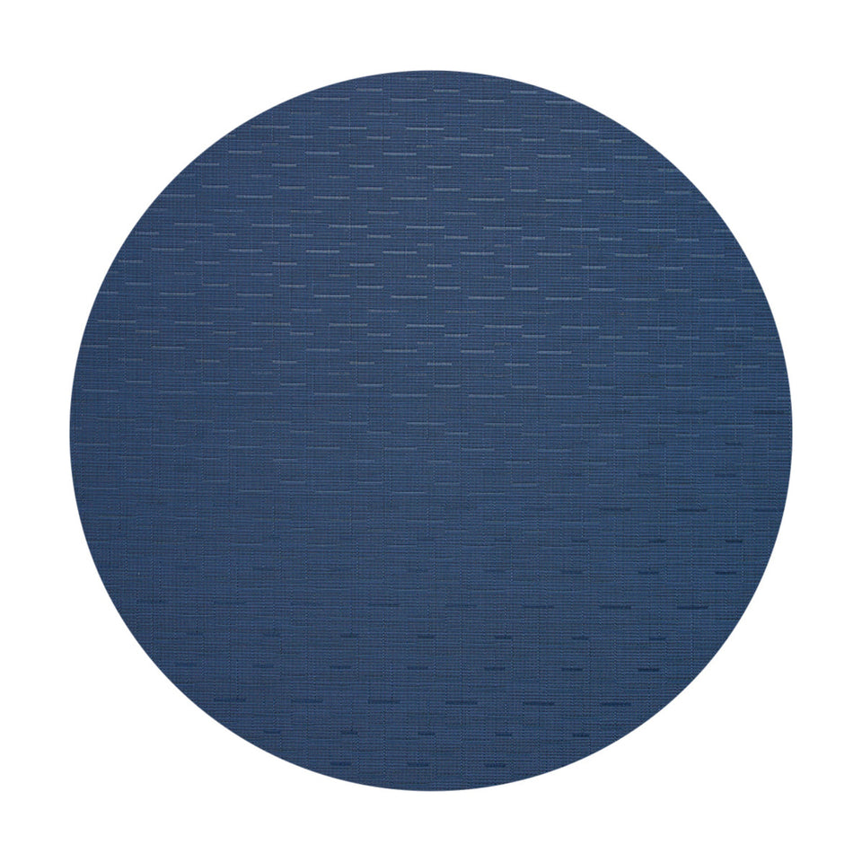 Bamboo / Lapis woven floor mat by Chilewich, studio view