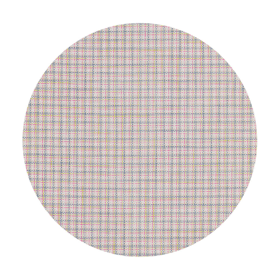 Basketweave / Begonia woven floor mat by Chilewich, studio view