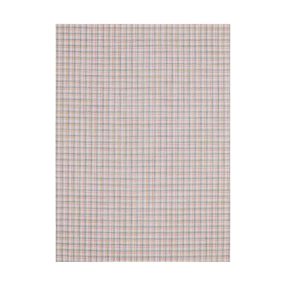 Basketweave / Begonia woven floor mat by Chilewich, studio view