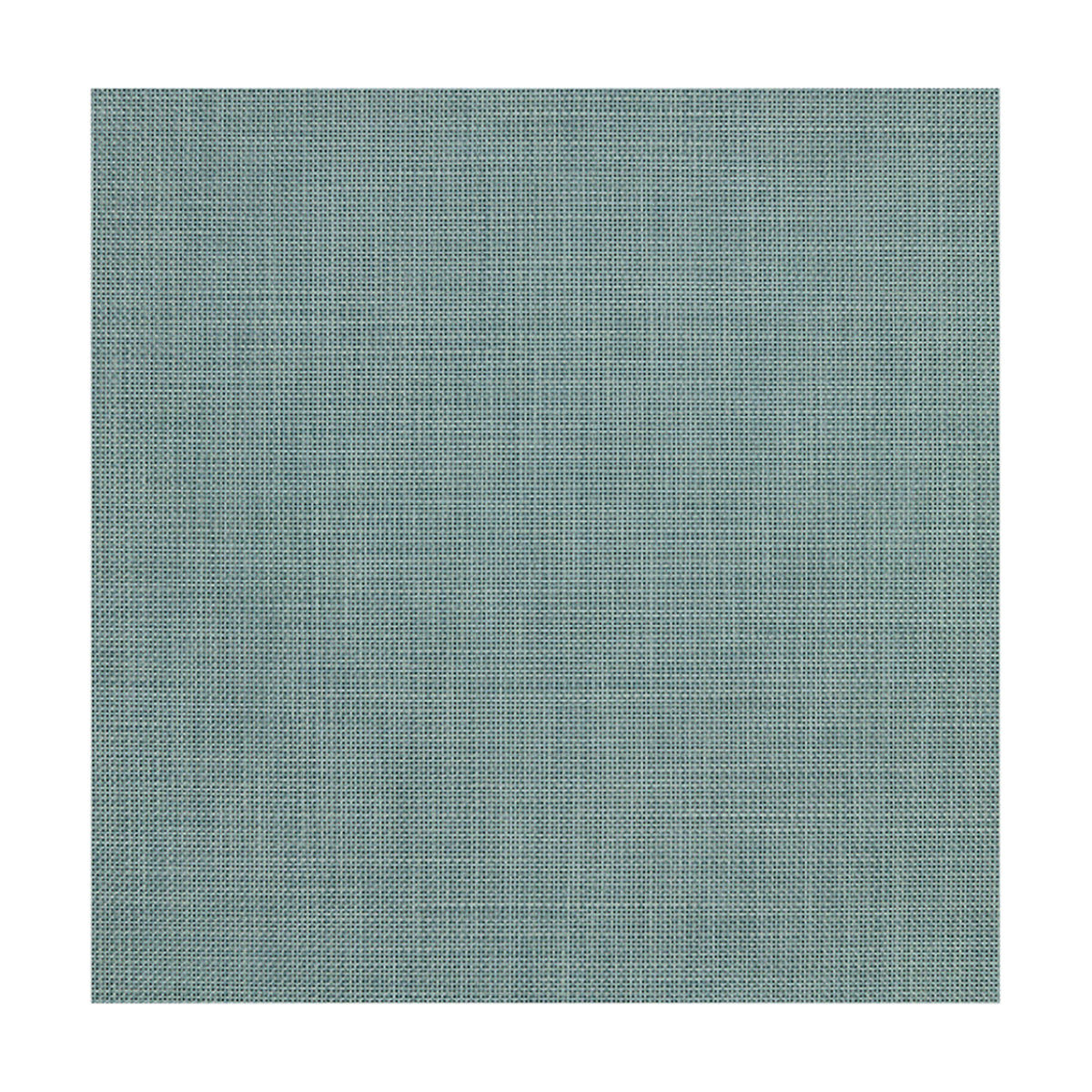 Basketweave / Celadon woven floor mat by Chilewich, studio view