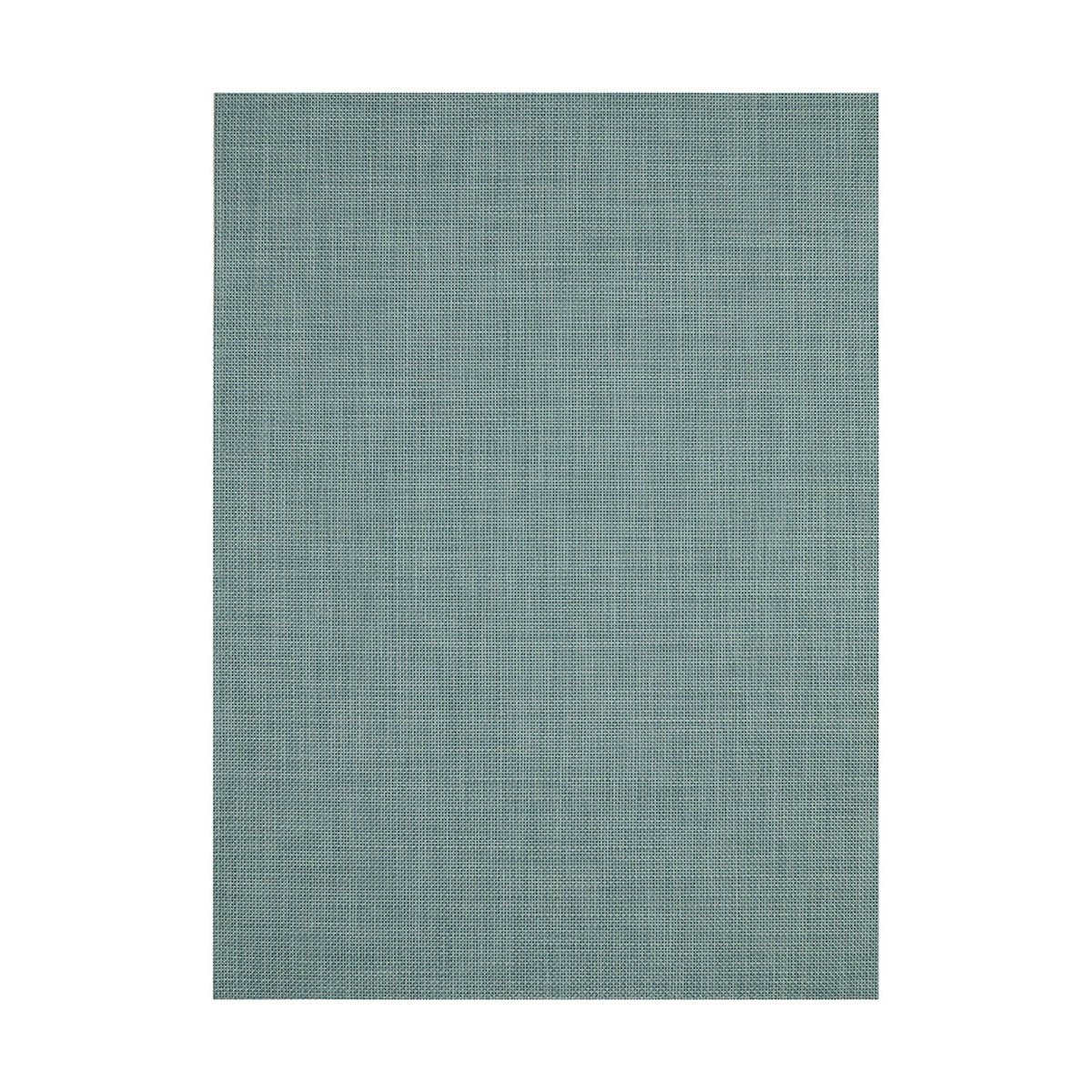 Basketweave / Celadon woven floor mat by Chilewich, studio view