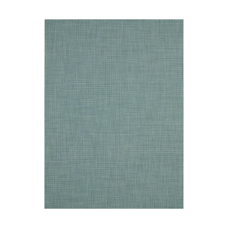Basketweave / Celadon woven floor mat by Chilewich, studio view