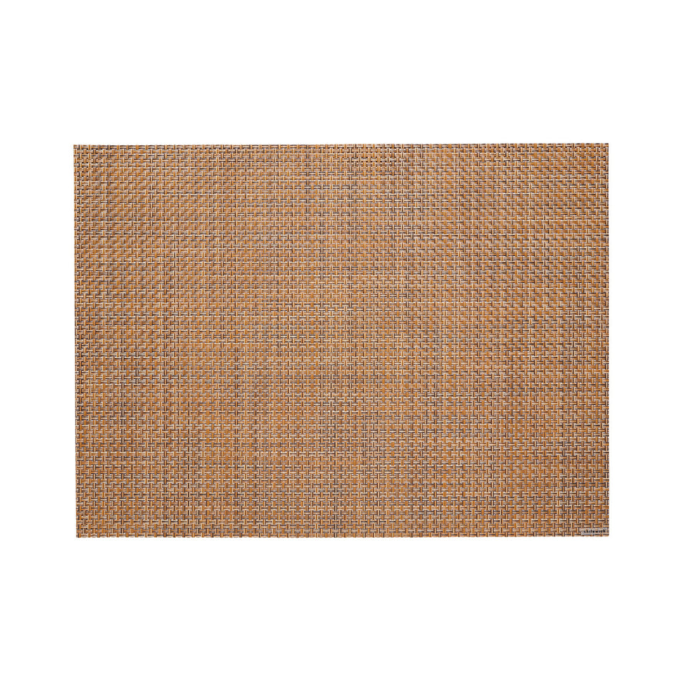 Chilewich Basketweave in Teak, rectangle on a white background
