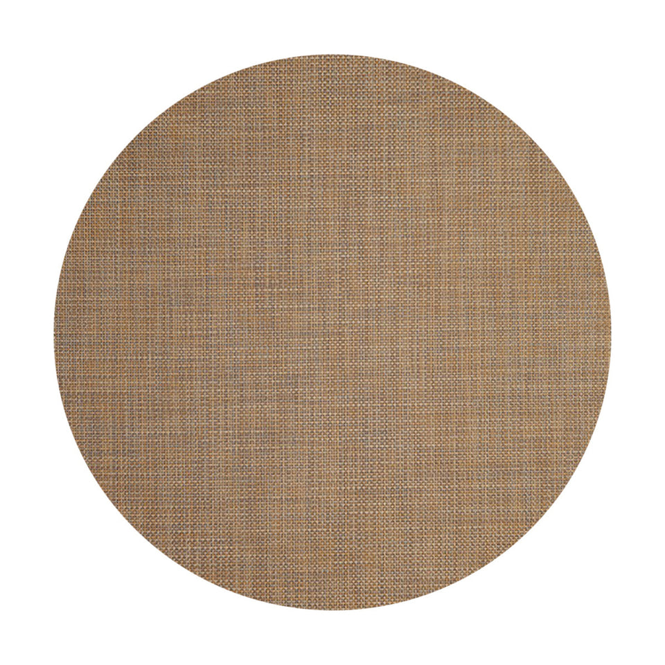 Basketweave / Teak woven floor mat by Chilewich, studio view