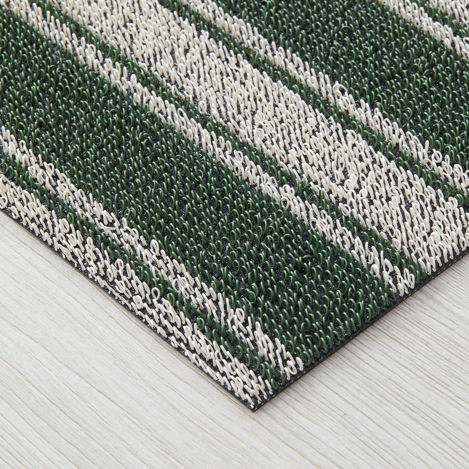 Fern Boardwalk Stripe Shag Mat by Chilewich — texture detail