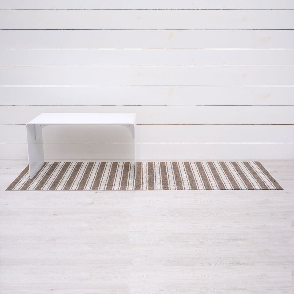 Walnut Boardwalk Stripe Shag Mat by Chilewich — 24 by 72 inch runner