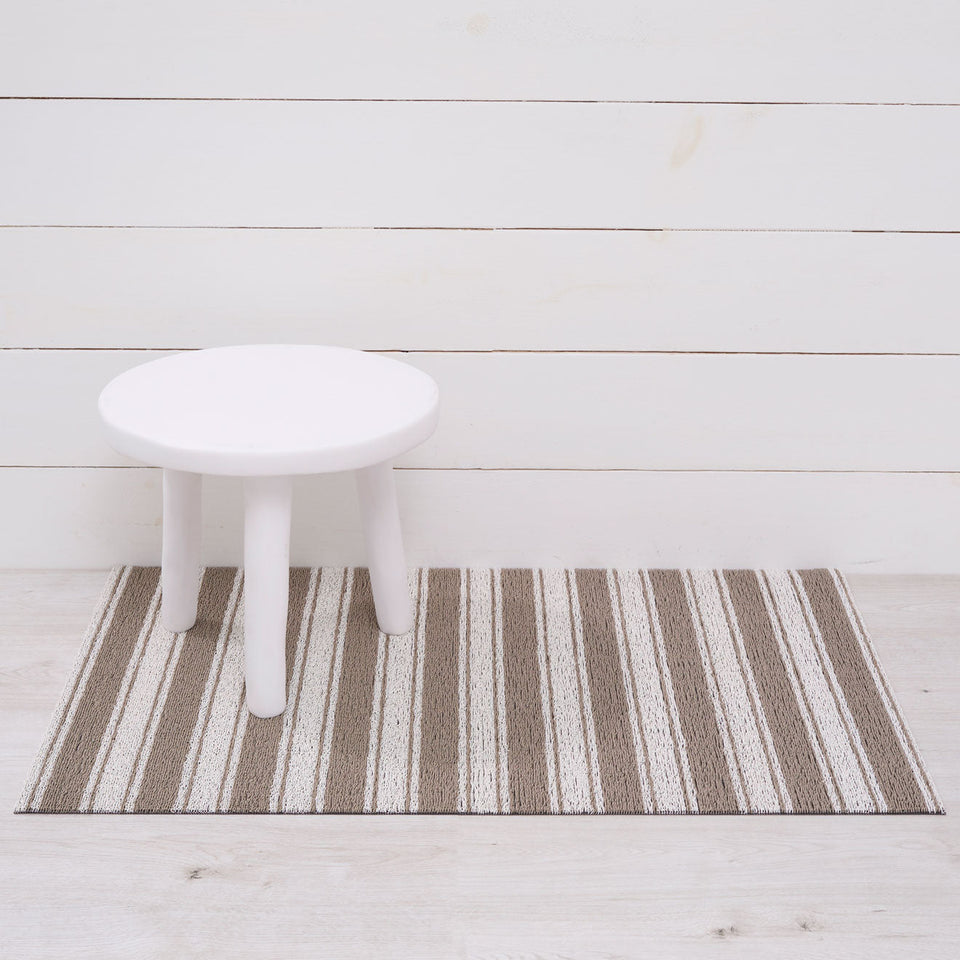 Walnut Boardwalk Stripe Shag Mat by Chilewich — 24 by 36 inch utility mat