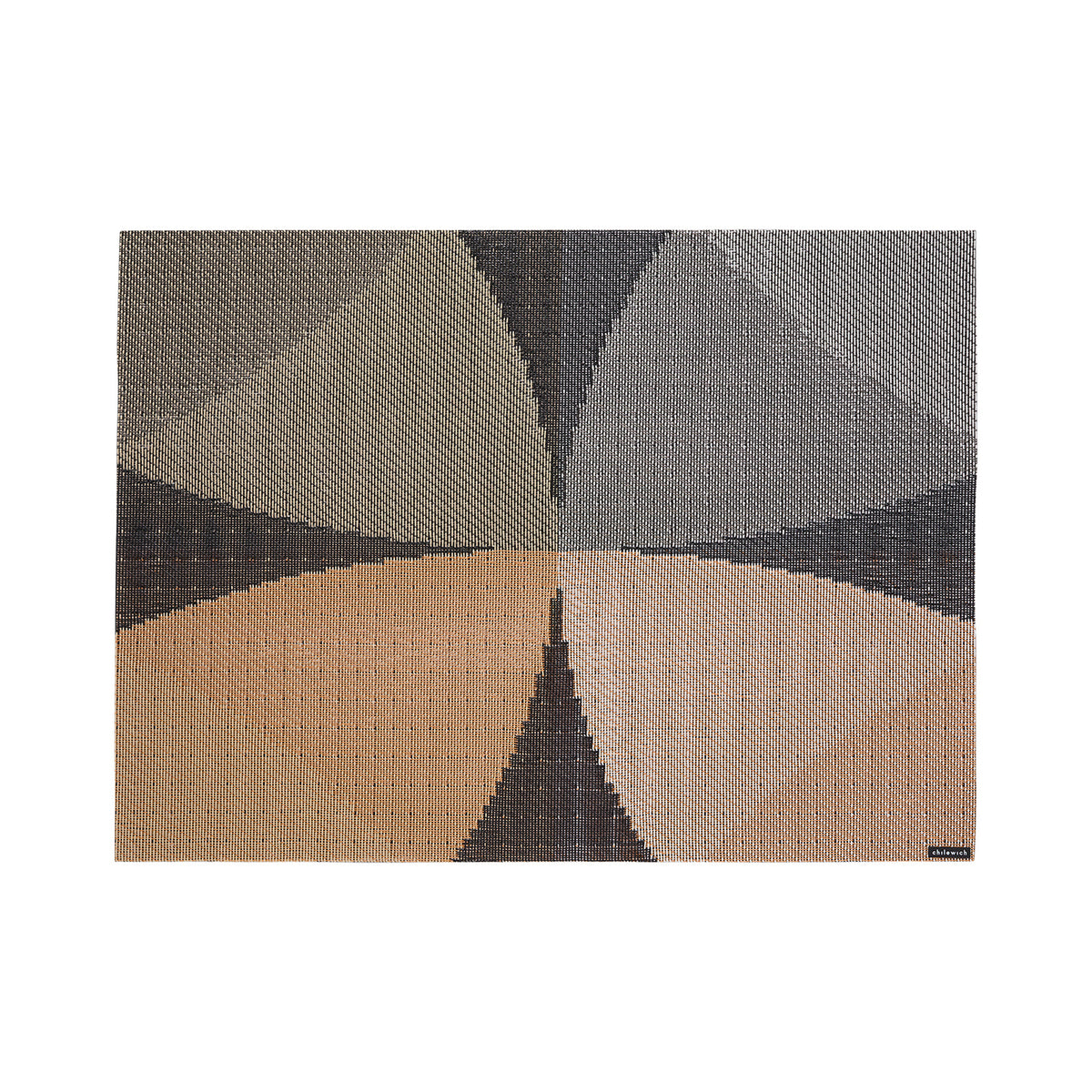 Chilewich Canopy rectangle placemat in Honey, viewed from above on a white background