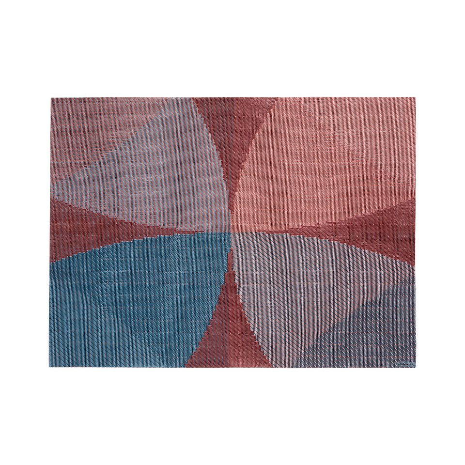 Chilewich Canopy rectangle placemat in Raspberry, viewed from above on a white background