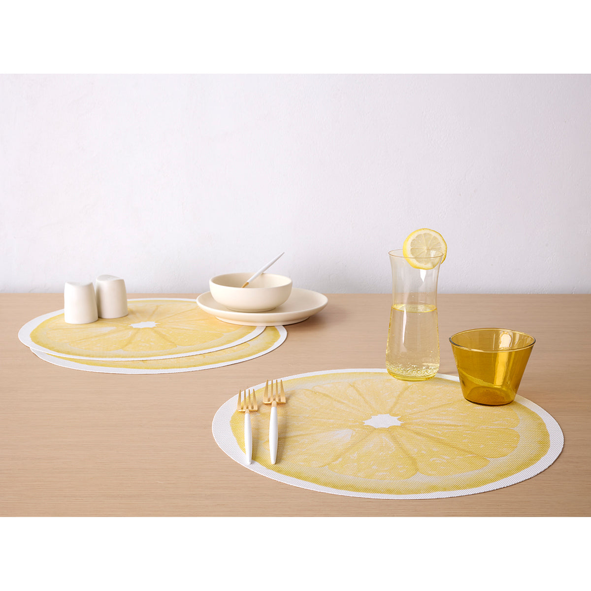 Chilewich Citrus in Lemon, shown in a styled table setting