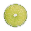 Chilewich Citrus round placemat in Lime, viewed from above on a white background