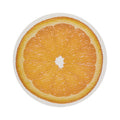 Chilewich Citrus round placemat in Orange, viewed from above on a white background