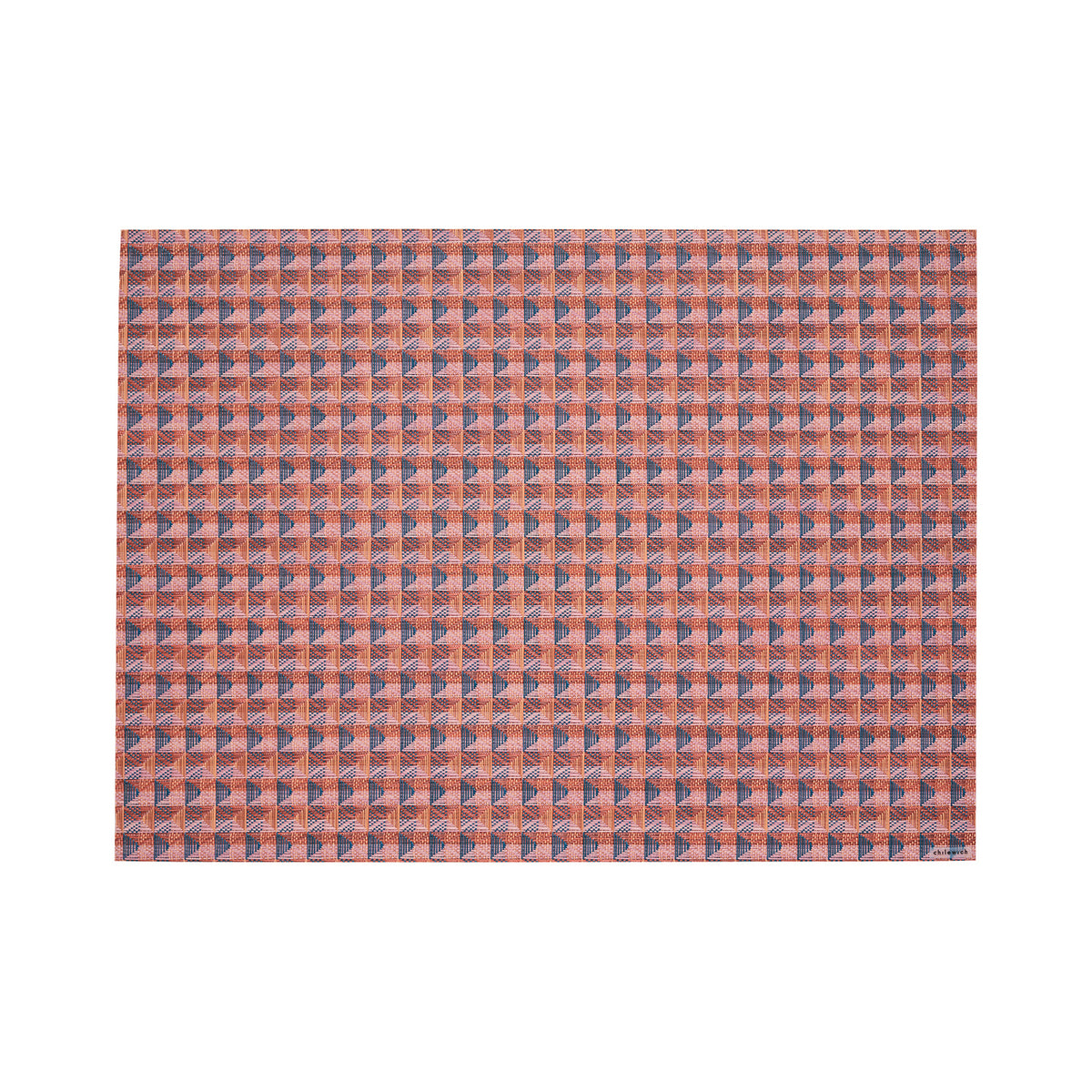 Chilewich Crane rectangle placemat in Raspberry, viewed from above on a white background