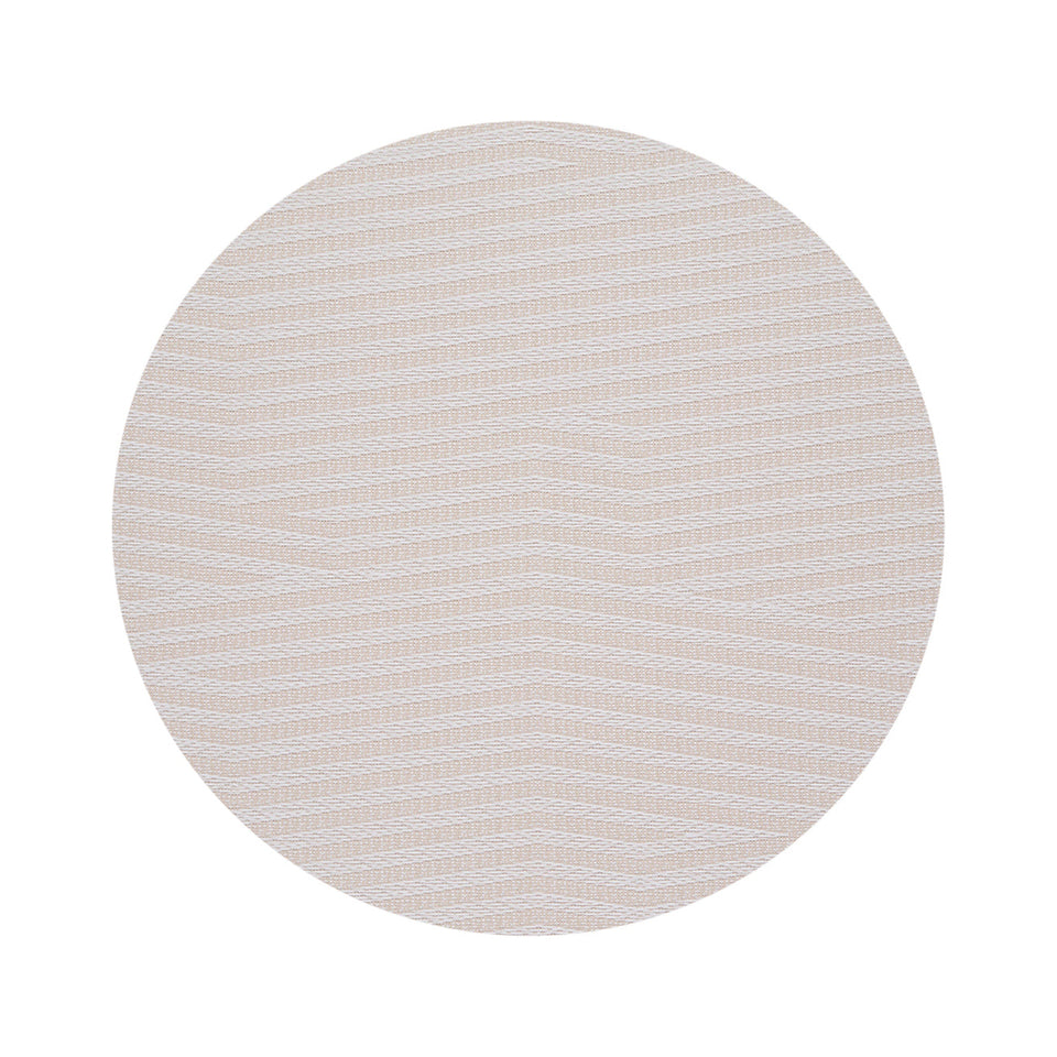 Chilewich Dune in Canvas, round on a white background
