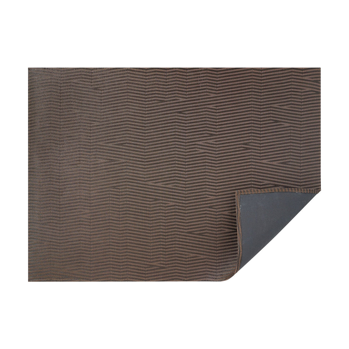 Raisin Dune woven floor mat by Chilewich, horizontal folded-corner view