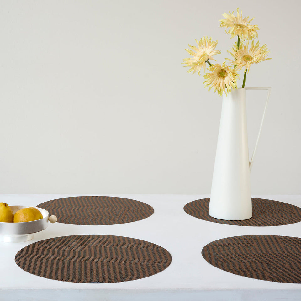 Chilewich Dune placemat in Raisin, lifestyle detail