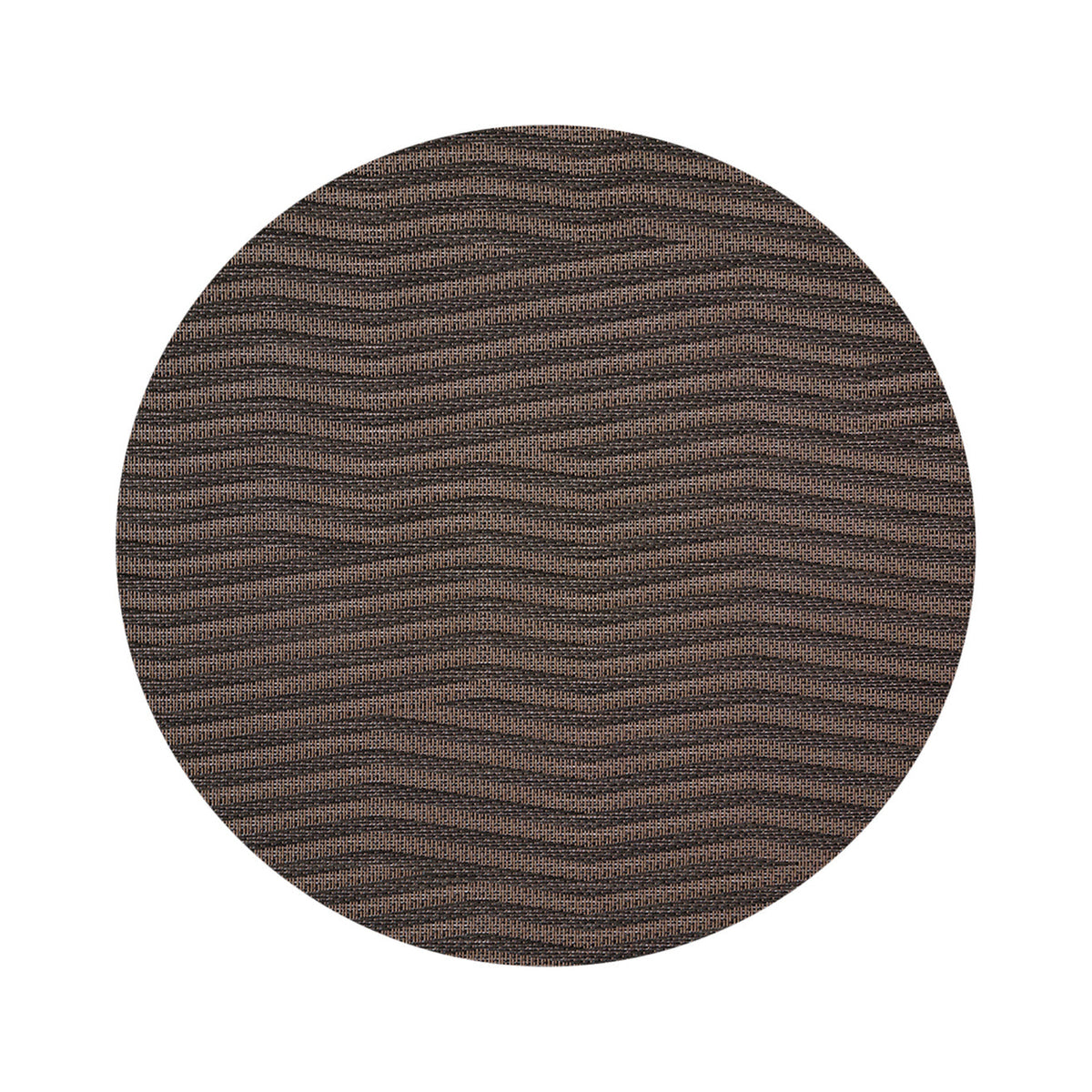 Chilewich Dune in Raisin, round on a white background