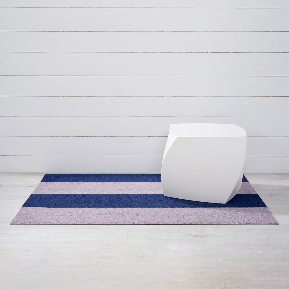 Berry Duo Stripe Shag Mat by Chilewich — 36 by 60 inch big mat