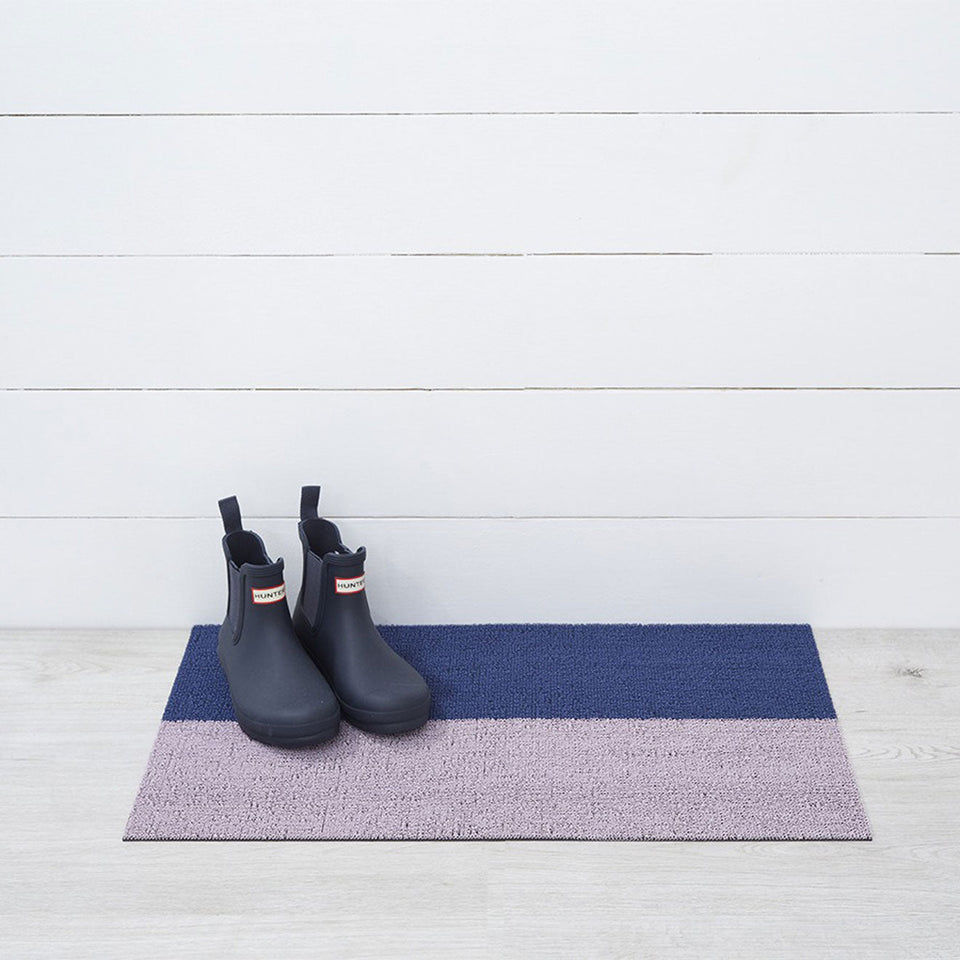 Berry Duo Stripe Shag Mat by Chilewich — 18 by 28 inch doormat