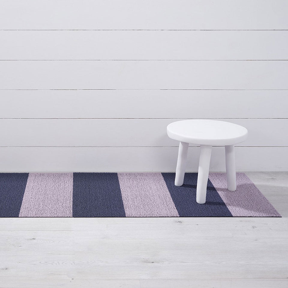 Berry Duo Stripe Shag Mat by Chilewich — 24 by 72 inch runner